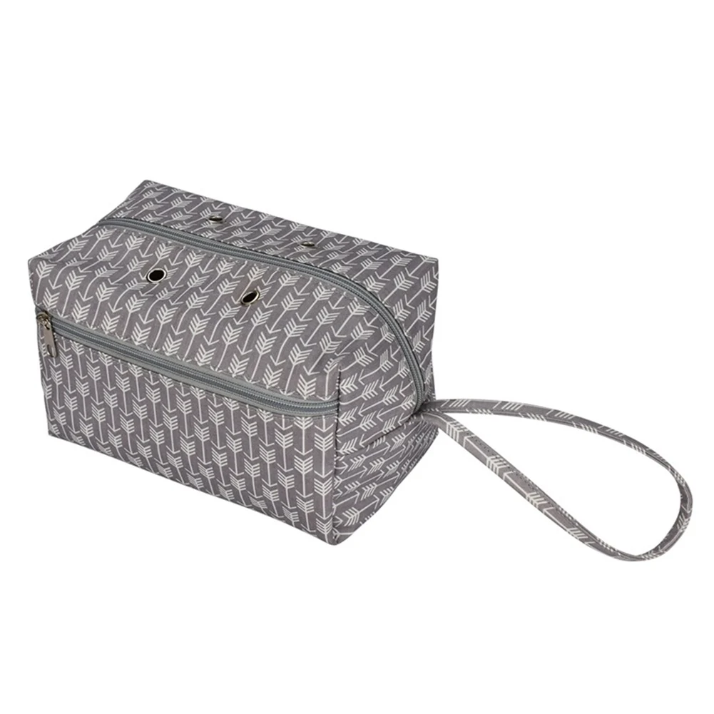 

Travel Crocheting Tool Sewing Grommet Organizer Box Portable Tote Cotton Yarn Holder Divider Knitting Zipper Home Storage Bag