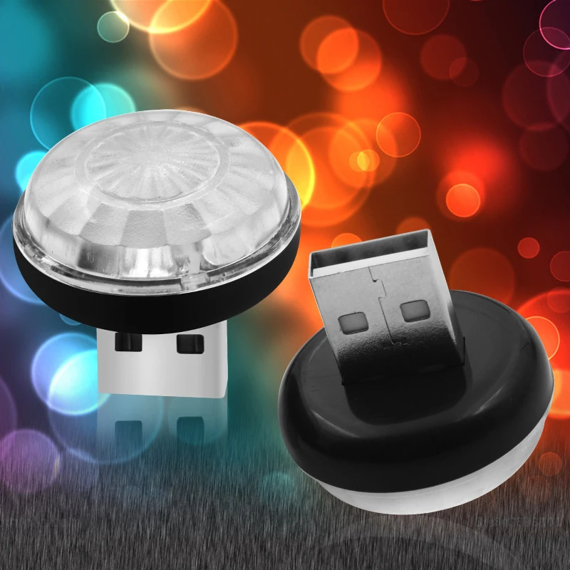 Автомобильный Стайлинг светодиодный USB атмосферный свет DJ RGB Мини Красочный музыкальный звук лампа USB-C телефон ампулы праздничная атмосфера динамическая лампа