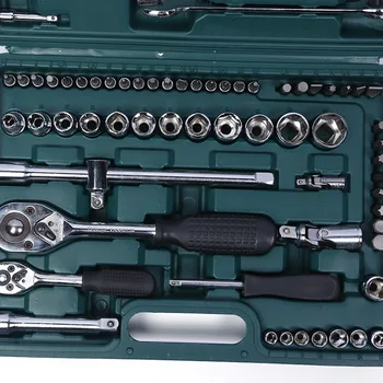 

78pcs 1/4" 1/2" Socket Wrench Socket Set Drive Ratchet Kit Tool Box Mechanics Repair Tool Kit Home Metal Working Hand Tool Kits
