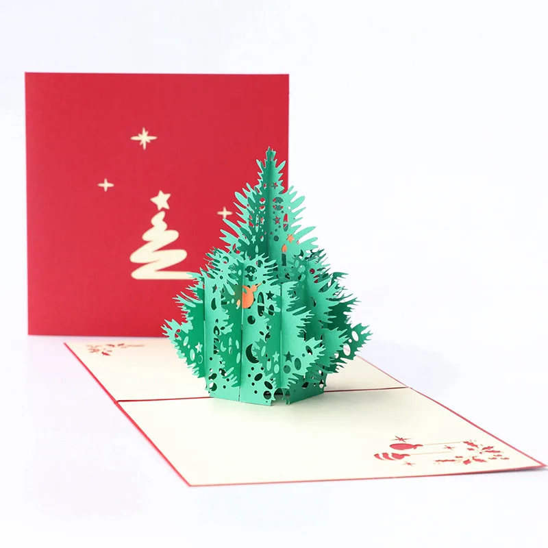 Creative Christmas Cards Leighton Road 3D Handmade Holiday Blessing Card Wholesale Customizable Wholesale Christmas Tree