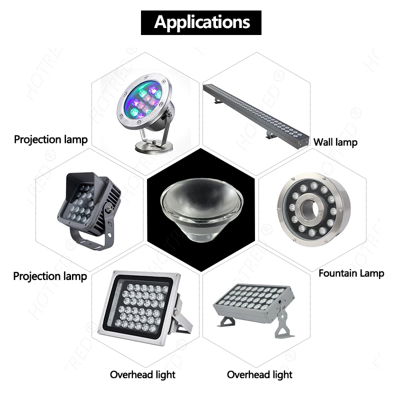 8 Lentes LED De 90 Grados 20mm Con Soporte - Para Focos, Coches Y Proyectos DIY, Acrílico Y ABS