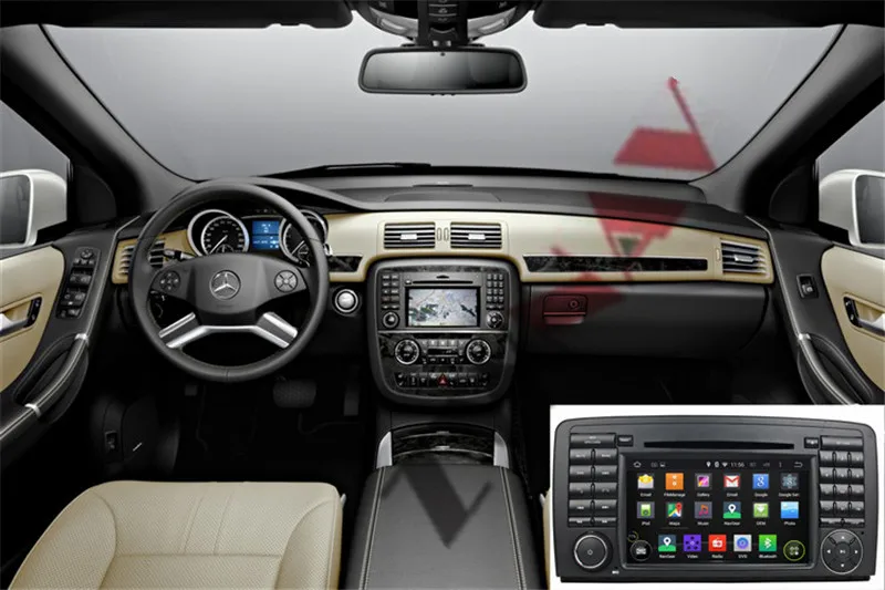 Cheap Android 9 Car DVD Player GPS For Mercedes-Benz R-Class W251 2005-2017 Auto Stereo Radio Car Multimedia Player Head Unit Recorder 3