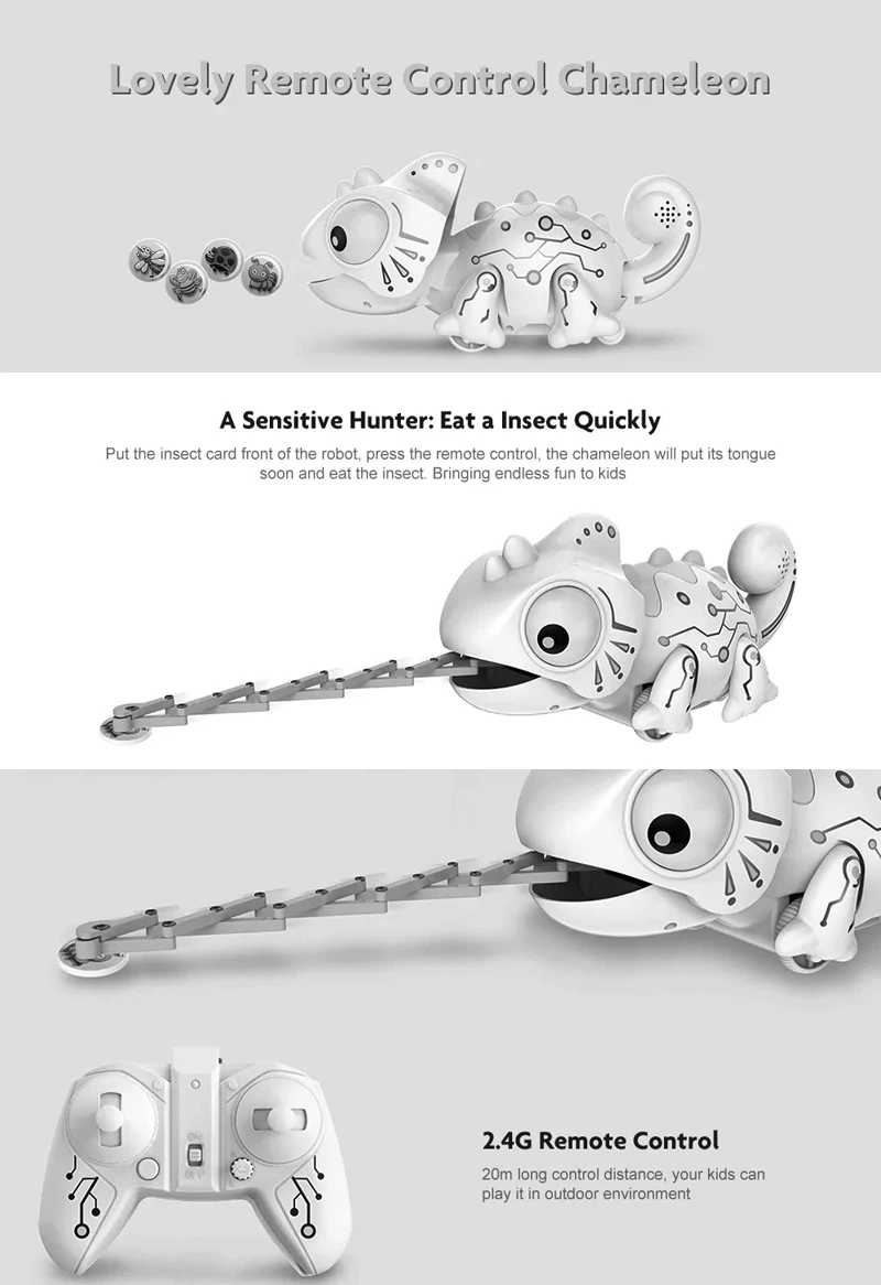RC Robot Dinosaur Toys Chameleon Pet Changeable Light Electronic Model Animal Intelligent Remote Control Robot Toy for Children