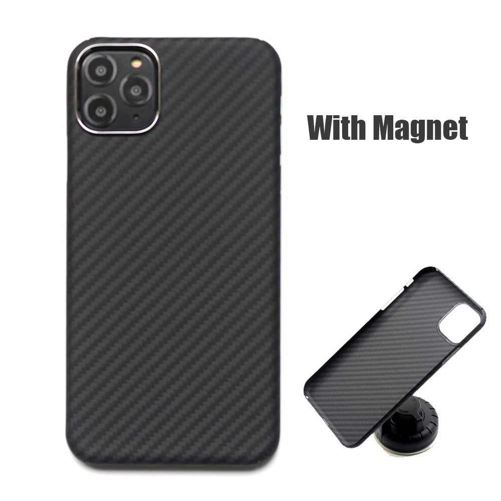 Carbon Fiber Magnetic Case for iPhone 11 Pro Max Matte Aramid Fiber Ultra Thin 11Promax 11Pro Phone Case Cover