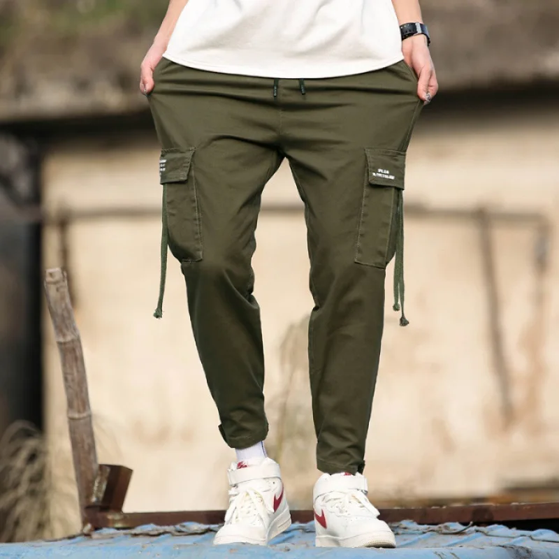 

Japanese-style Bib Overall Men Popular Brand Summer Loose-Fit Skinny Pants Casual Pants Athletic Pants Beam Feet Long Pants BOY'