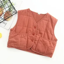 INS/Детские майки из чистого хлопка в Корейском стиле; коллекция года; сезон осень-зима; жилет из хлопка для мужчин и женщин; детская одежда