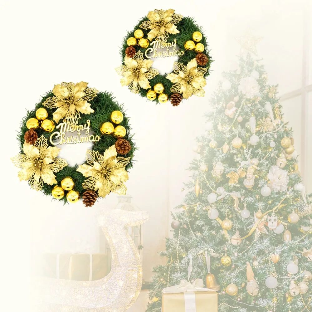 Рождественский венок ручной работы ротанга кулон гирлянда торговый центр Рождественская елка дверь декоративный венок guirnalda navidad
