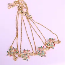 12 шт., DIY модные ювелирны браслет унисекс дерево с глазами форма, золотистый цвет соединитель Шарм Браслеты