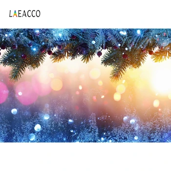 

Laeacco Christmas Photophone Light Bokeh Pine Branches Baby Portrait Photography Backdrops Photo Backgrounds New Year Photozone