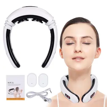 

1pcs Cervical Neck Massager Electric Pulse Back and Neck Massager Far Infrared Heating Pain Relief Tool Health Care Relaxation