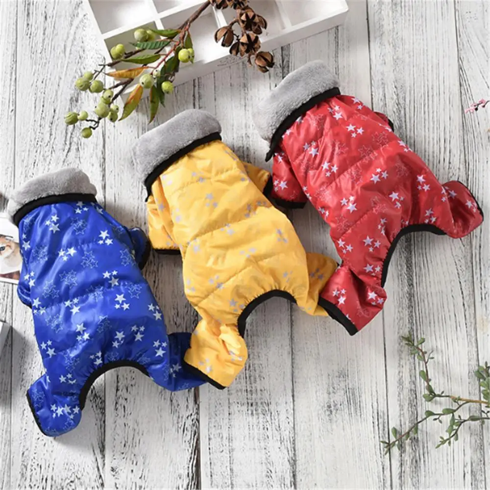 

Winter Pet Dog Coat Jacket Thicken Warm Clothes For Dogs Waterproof Stars Puppy Jumpsuits Chihuahua French Bulldog Clothing