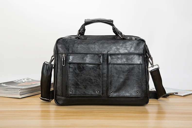 Leather Men Briefcases Laptop Casual Business Tote Bags Shoulder Crossbody Bag Men's Handbags Large Travel Bags camera bag
