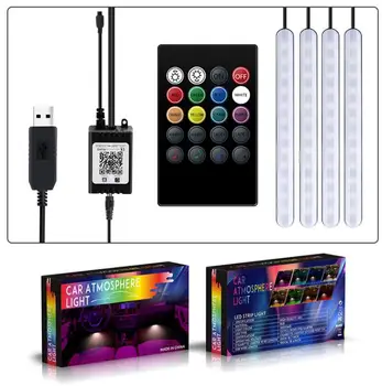 

ICESNAKE Car Atmosphere Lights Foot Lights Sound Controlled Atmosphere Lights LED Decorative Strips Car Colorful Music Light