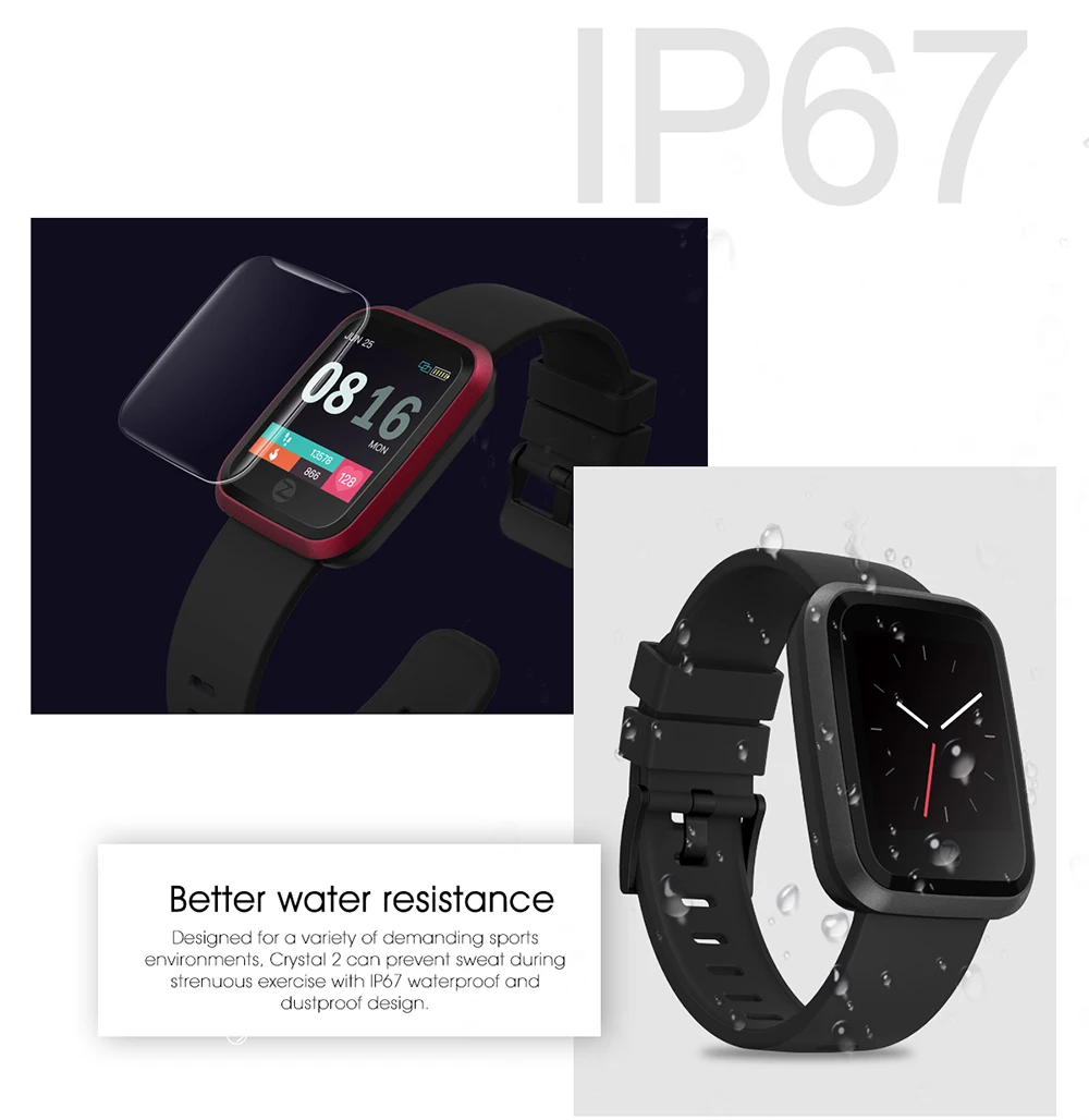 Zeblaze Кристалл 2 Smartwatch Smartband анти воздух водонепроницаемый IP67 монитор Смарт позиционирования подходит для Android и IOS