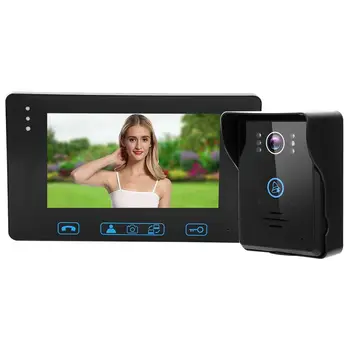 

7"inch HD ring doorbell Video Doorbell Wired WIFI Display Remote APP Visual IR Night Vision Intercom Rainproof 110-240V