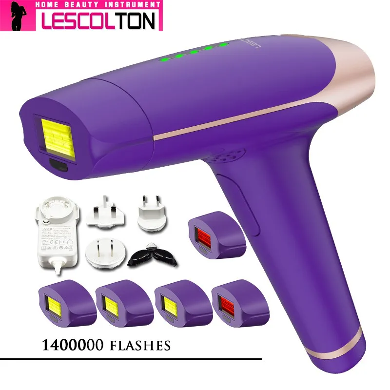 Больше ламп на выбор Lescolton IPL лазерная эпиляция t009 машина лазер постоянный бикини триммер электрический depiladora лазер - Цвет: Six lamp purple