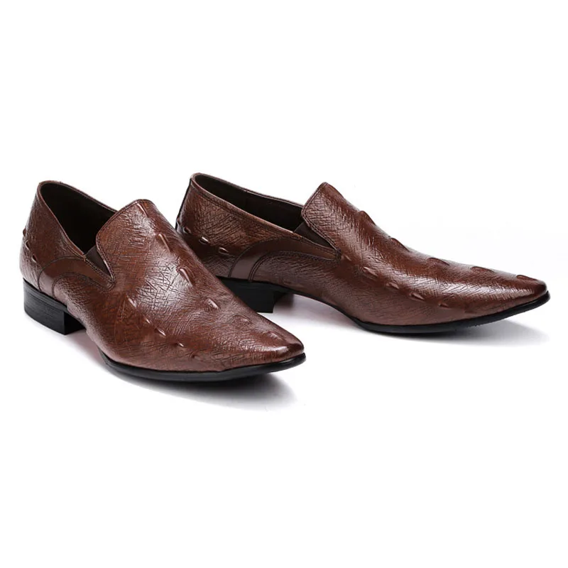 Роскошные модные мужские деловые модельные туфли из натуральной кожи