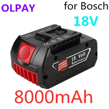 

New 18V 8000mah Rechargeable Li-ion Battery For Bosch 18V Battery Backup 8.0A Portable Replacement BAT609 Indicator light