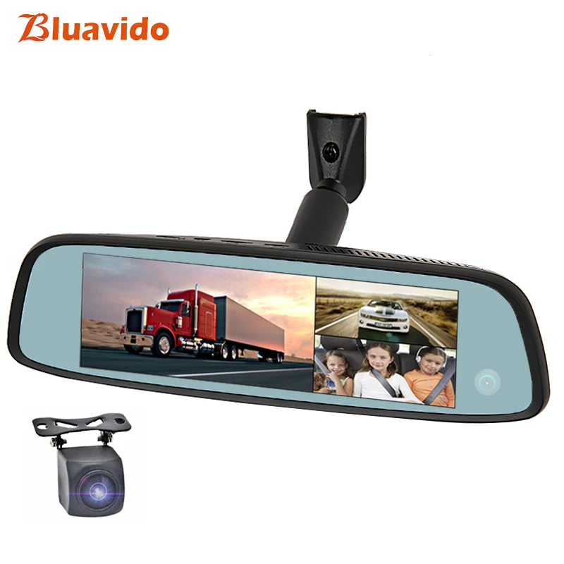 Bluavido 3 камеры 4G Android " ips автомобильный зеркальный видеорегистратор gps ADAS 2G ram 32G rom FHD 1080P Dashcam зеркало заднего вида DVR