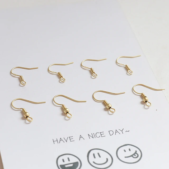 HEALEEP 200PCS Iron Ear Hook Earrings Hooks Ear Hook Earrings Earring Hoops  DIY Earring Hooks Earring Wire Gold Hook Earrings Beading Hoop Hand