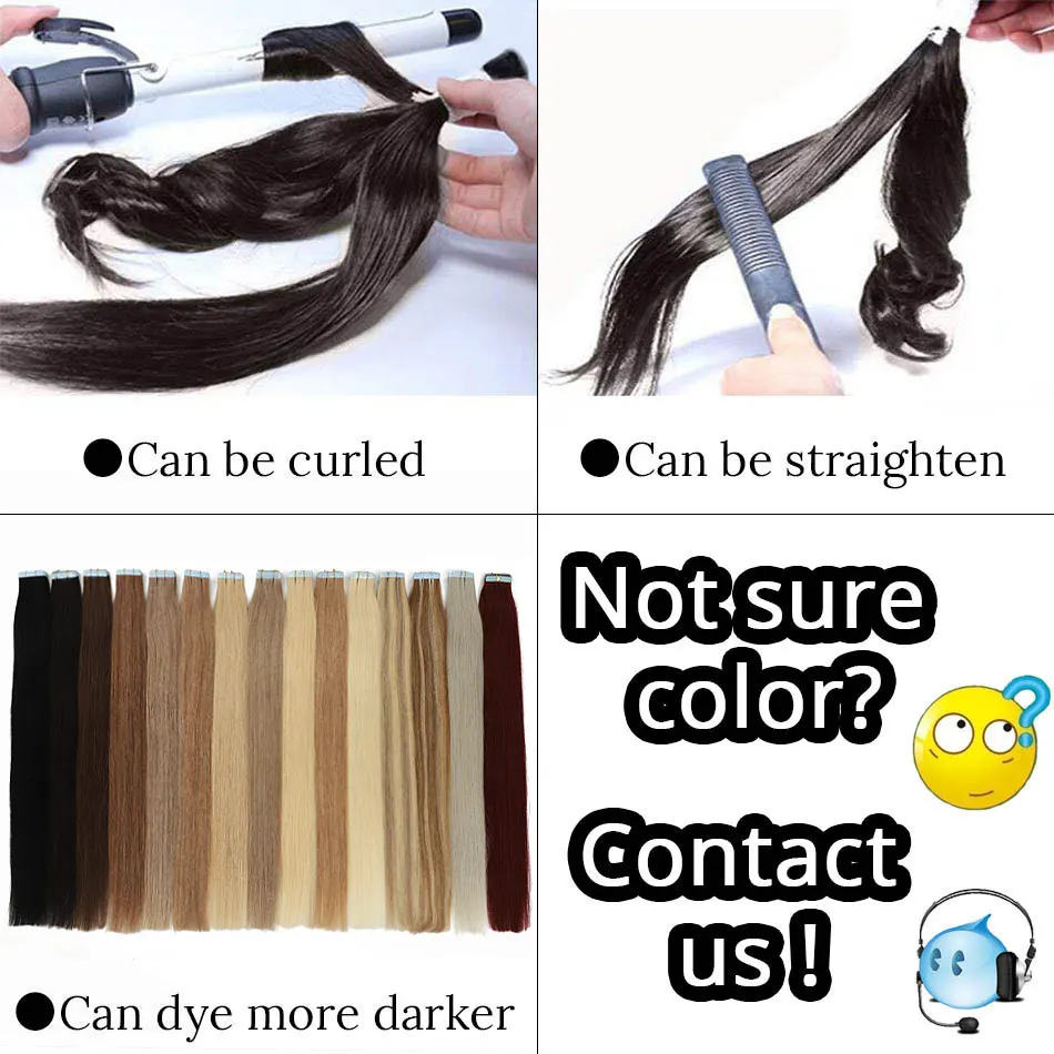 MRSHAIR 40pcs Tape In Human Hair Extensions 14