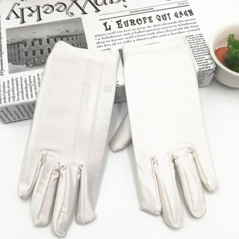 Дешевые мужские однотонные белые рабочие перчатки короткие перчатки официанты мужские церемониальные перчатки для мужской манеры церемониальные перчатки