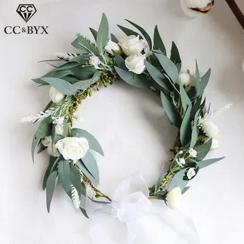 

CC Wreath Flower Crown Tiara Hairbands Wedding Hair Accessories For Women Bridal Forest Style 100% Handmade Party Headwear mq089