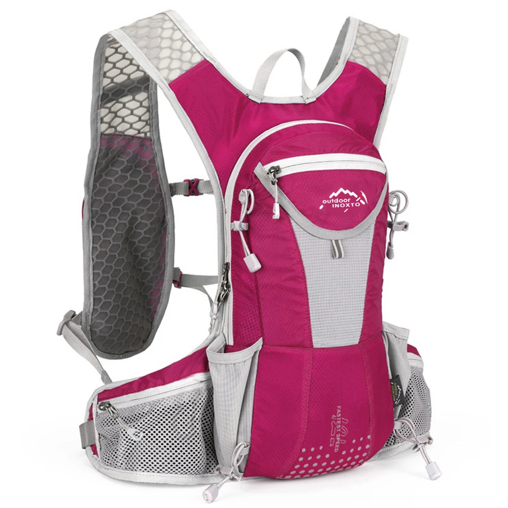 12L уличный гидрационный рюкзак, сумка для воды, велосипедный, ночной, светоотражающий, для бега, спортивный рюкзак с 2L мочевым пузырем, сумка для воды - Цвет: pink backpack