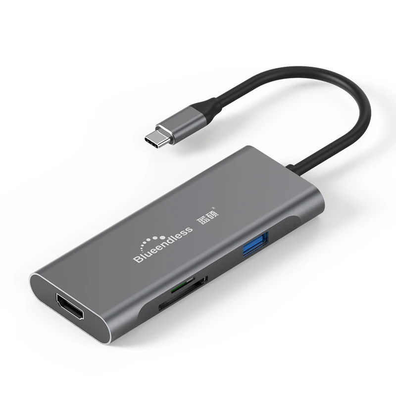 9 в 1 type C USB C док-станция для ноутбука USB 3,0 HDMI RJ45 Gigabit PD Fealushon для MacBook samsung type C док-станция usb-хаб