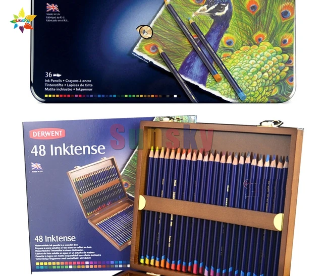 Derwent Watercolour Pencils, Wooden Box, Set of 72, Pencils