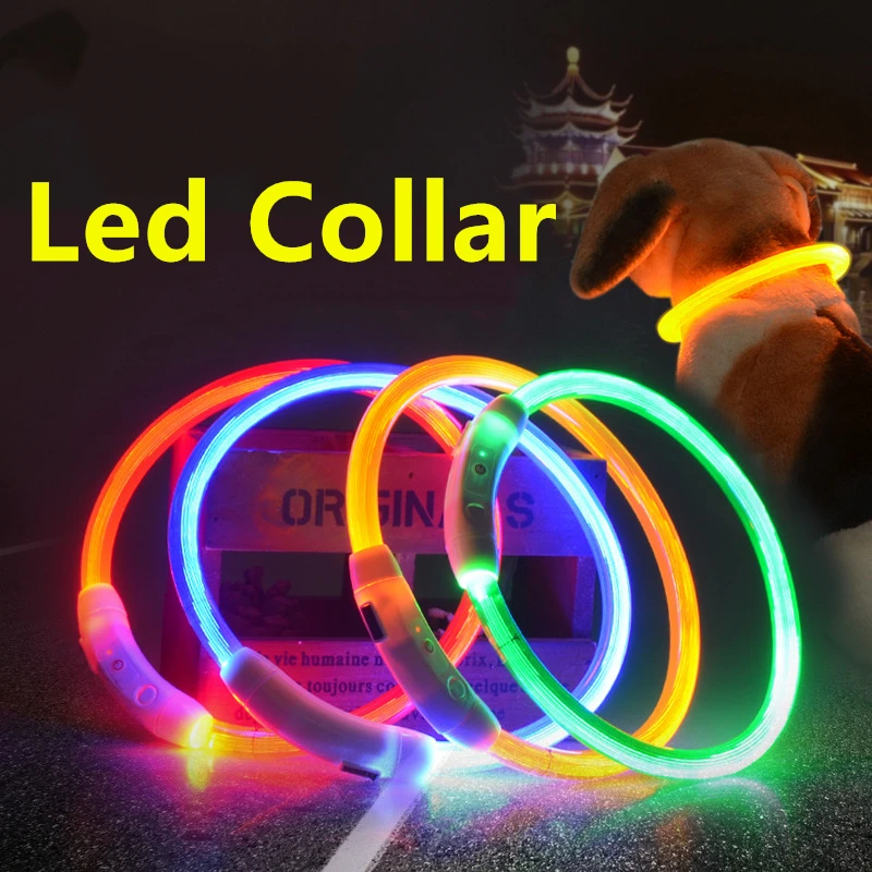 

USB Charging Led Dog Collar Anti-Lost/Avoid Car Accident Collar For Dogs Puppies Dog Collars Leads LED Supplies Pet Products