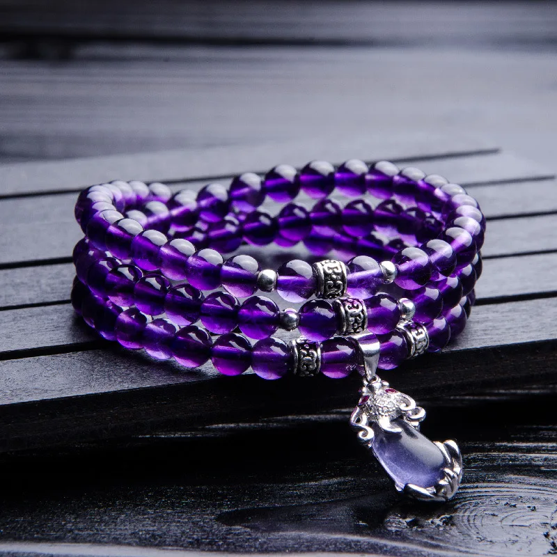 Natural Purple Amethyst Bracelet (4)