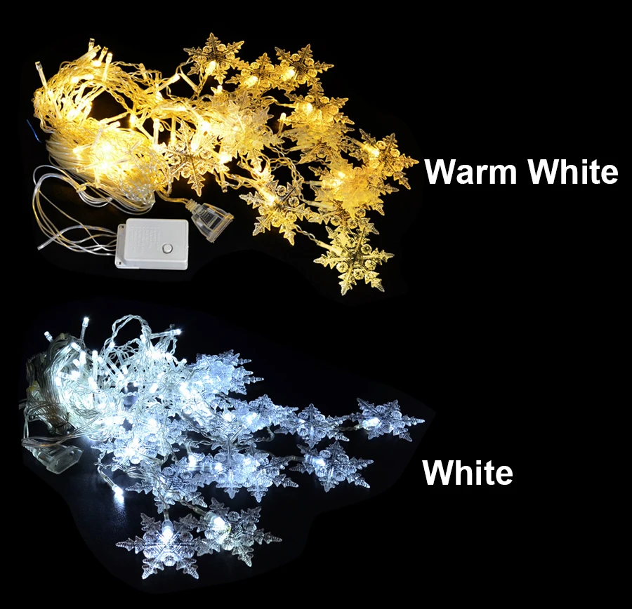 3.8M LED Curtain Snowflake String Lights LED Fairy Lights 8 Modes Christmas Lights Wedding Party Decoration 220-240V