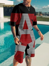 

New Summer Clothes For Men Tracksuit Fashion Casual Set 3d Printed Short Sleeve T Shirt Shorts Oversized Tshirts Sets Sport Suit