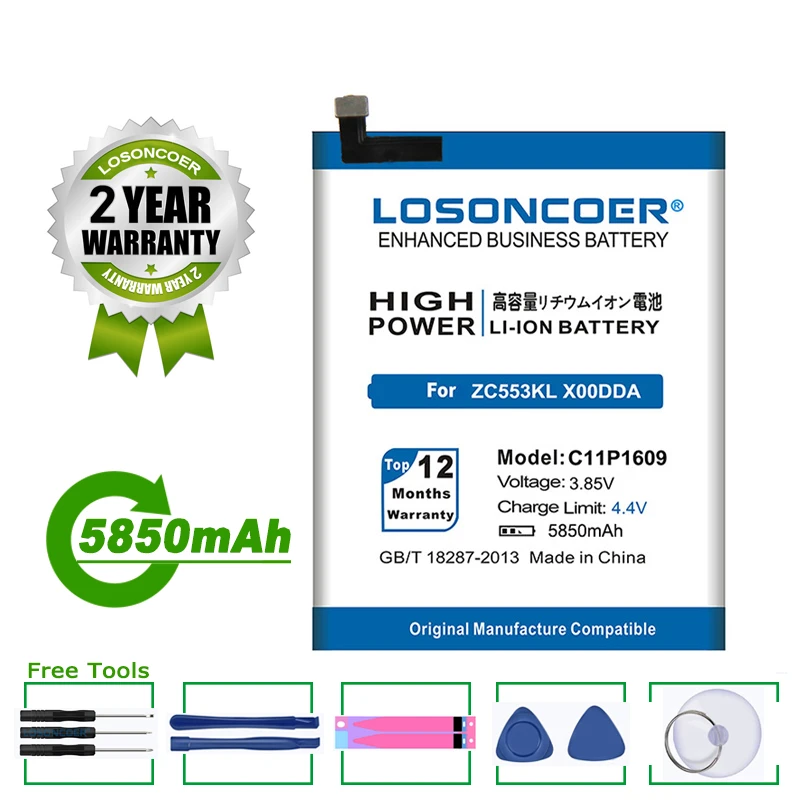 Аккумулятор LOSONCOER 5850 мАч C11P1609 аккумулятор для ASUS Zenfone 3 max 5 дюйма ZC553KL X00DDA 4 2 ZC520KL X00HD