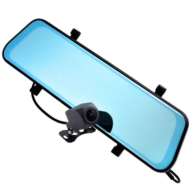 High-definition Full Screen Streaming Rearview Mirror Touch Tachograph Front And Back Dual Lens Reversing Video All-in-one
