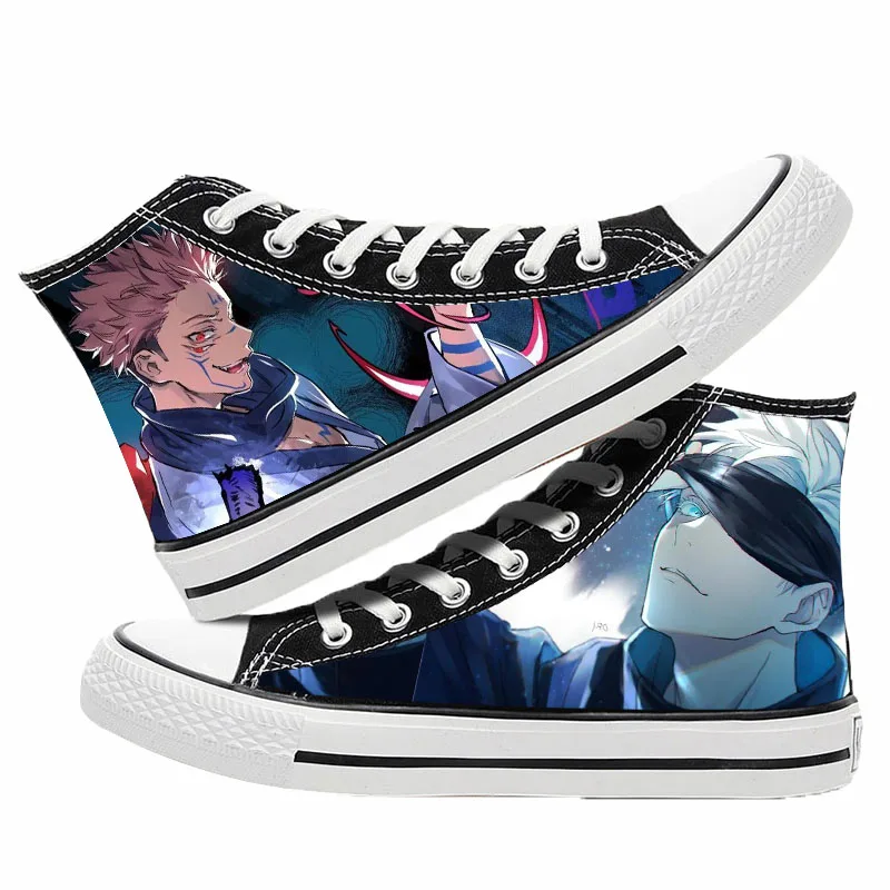 Jujutsu Kaisen Gojo Satoru Cosplay Shoes Canvas Fashion Casual Men Women College Anime Cartoon Students High Help