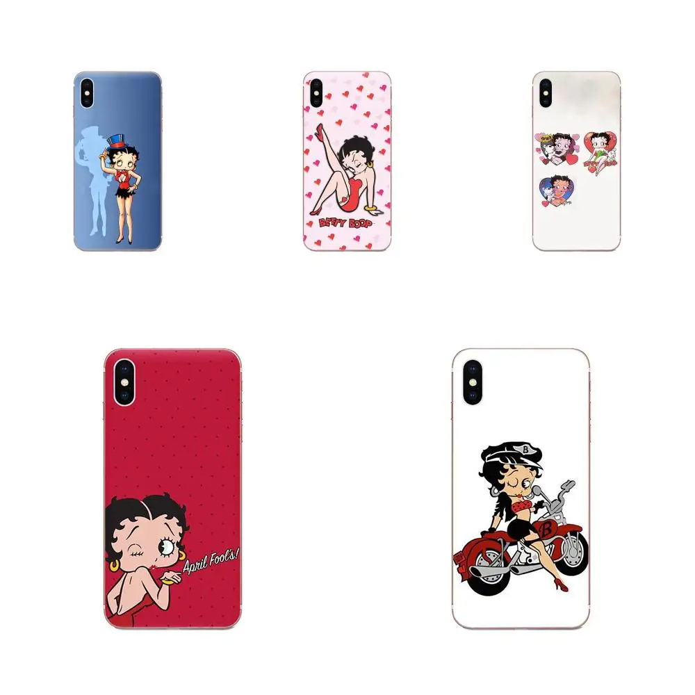 Betty Boop Модный Стильный чехол из мягкого ТПУ для Sony Xperia Z Z1 Z2 Z3 Z4 Z5 compact Mini M2 M4 M5 T3 E3 E5 XA
