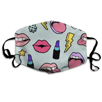 

Custom Dustproof Mouth Mask Lips and Lipsticks Reusable Outdoor Unisex Face Mask with Adjustable Earloops