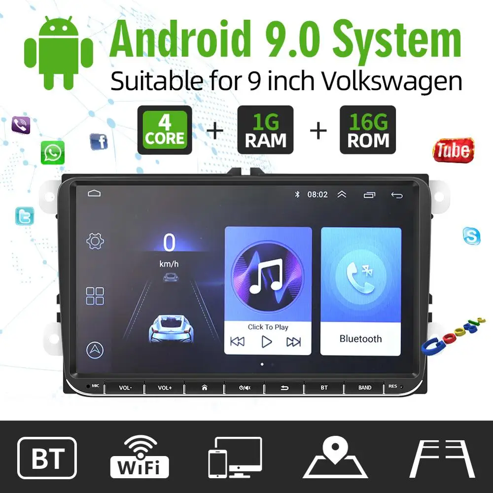 

Android 9.0 2Din For VW/Volkswagen/Golf/Polo/Tiguan/Passat/b7/b6/leon/Skoda/Octavia car Radio GPS Car Multimedia player