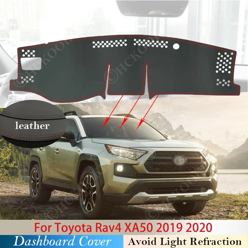 

PU Leather for Toyota Rav4 XA50 2019 2020 RAV 4 XA 50 Anti-Slip Mat Dashboard Cover Pad Sunshade Dashmat Carpet Anti-UV Car Rug