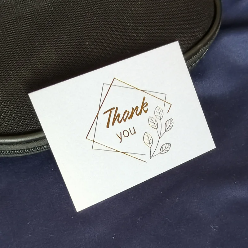 50PC Small Bronzing Single Page Type Greeting Card Thank You Card Wedding Birthday Party Invitations Flower Shop Gift Blank