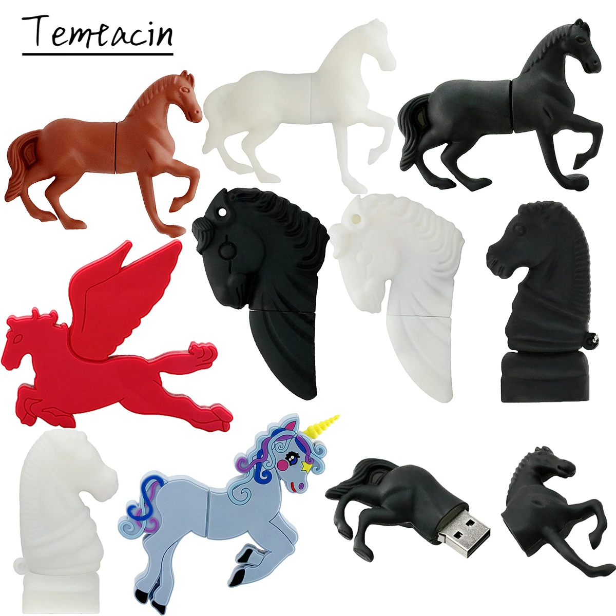 Флешка Черная лошадь USB флеш-накопитель 256 ГБ 128 64 32 16 8 4 Animal Horse Memoria USB-накопитель |
