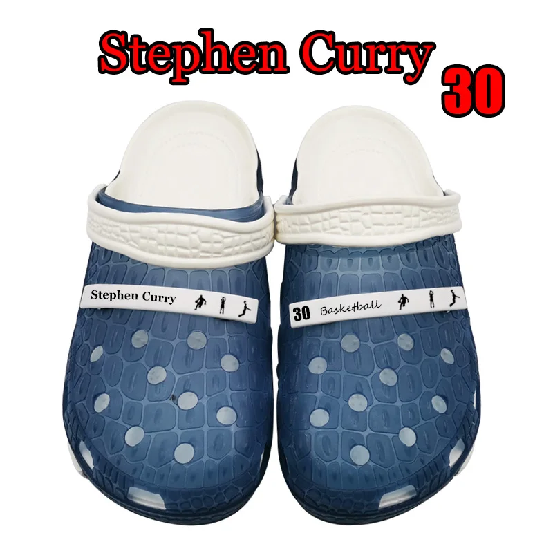 Deep blue(Curry) Модные мужские сандалии Stephen Curry 30; повседневные Мягкие массажные туфли из ПВХ; Buty Sandalias Croks Sandales Homme Erkek Ayakkabi - Цвет: Deep blue(Curry)