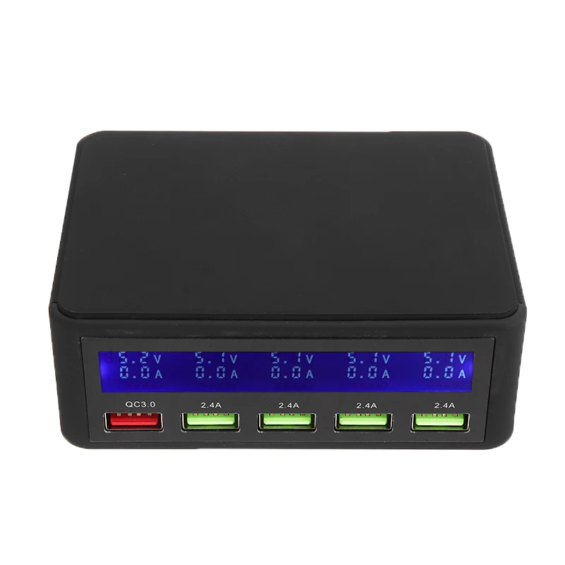 5 портов USB зарядное устройство концентратор Смарт Быстрая зарядка зарядное устройство ЕС штекер светодиодный дисплей многопортовый usb зарядная станция для мобильного телефона планшета