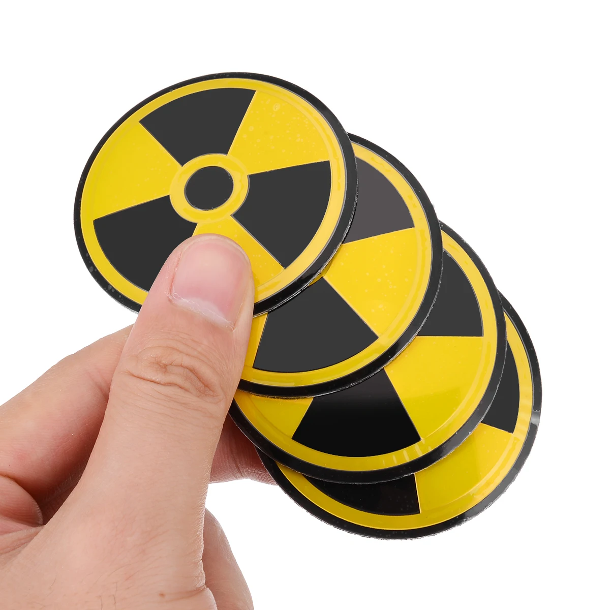 4pcs 5.5cm Nuclear Radiation Logo Car Tyre Wheel Center Hub Cap Emblem Decal Badge Symbol Sticker Creative Patterns Cap Sticker