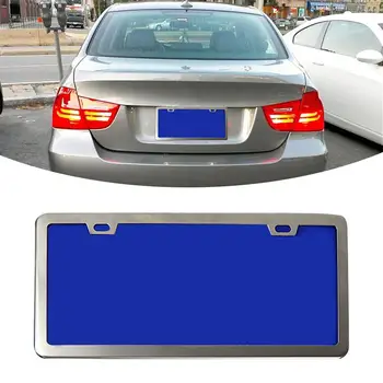 

License Plate Frame Aluminum Alloy License Plate Covers Set Perfect for US Autos Front and Rear License Plates Car Accessories