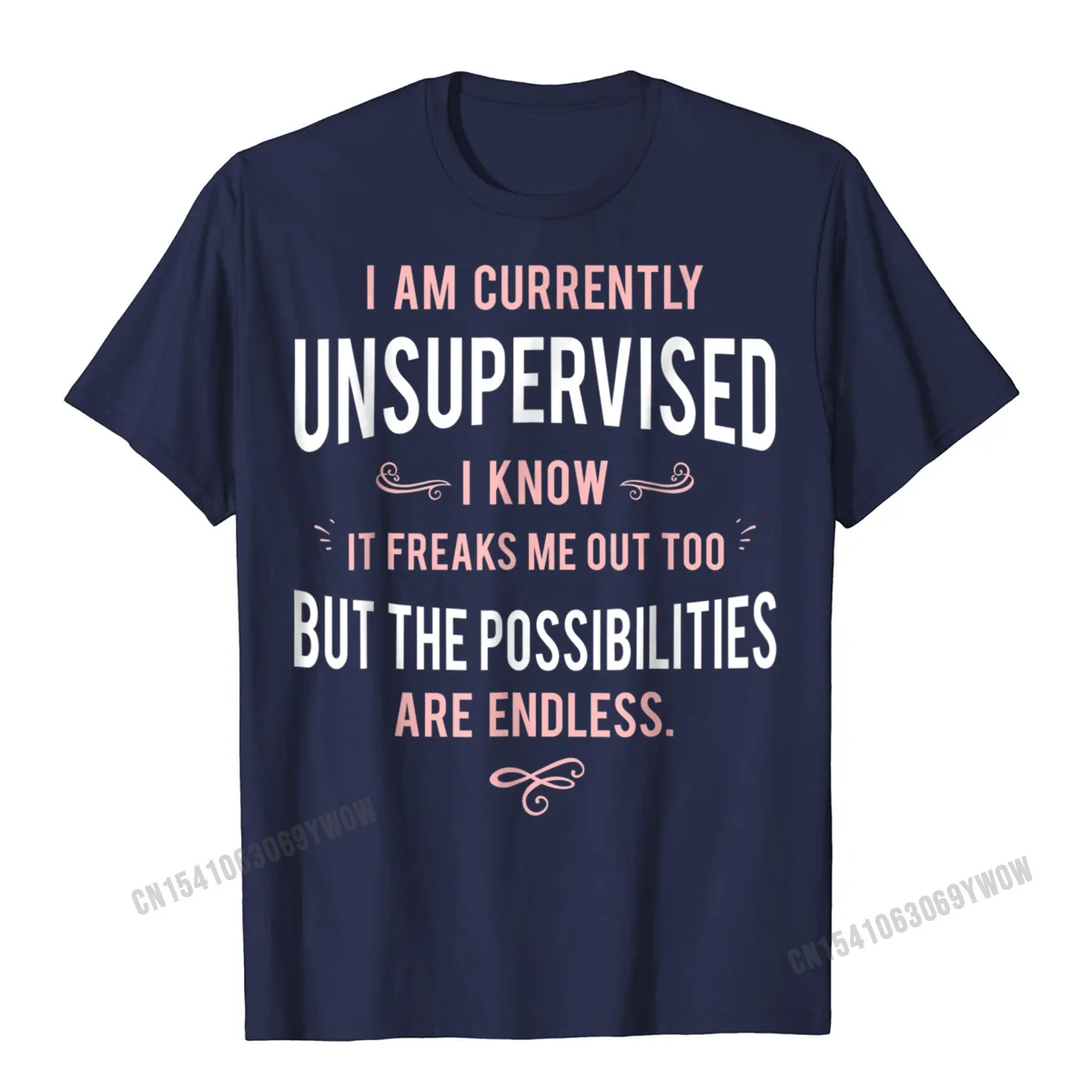 3D Printed Design Tops Shirt Short Sleeve for Men 100% Cotton NEW YEAR DAY O-Neck T Shirts Normal T Shirt 2021 New Fashion Funny Adult Sarcasm I Am Currently Unsupervised T-Shirt__815 navy