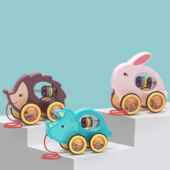 

1PC Baby Dragging Walking Toy Animal Drag Cart Toy Kids Walking Drag Toy Lovely Drag Toy Pull Rope Traction Toy for Child Dorm K