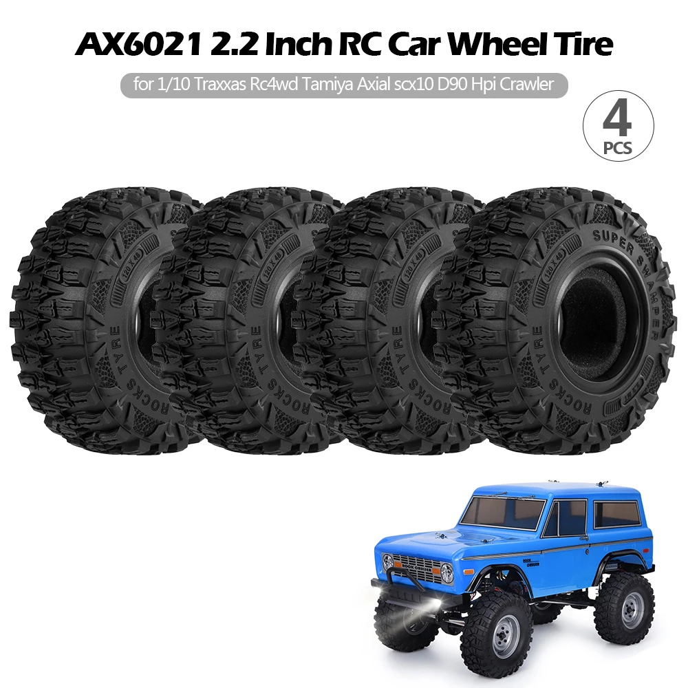 

4PCS AX6021 2.2 Inch Wheel Tire RC Car Tire for 1/10 Traxxas Hsp Redcat Rc4wd Tamiya Axial scx10 D90 Hpi Crawler